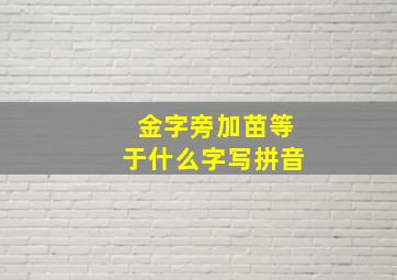 金字旁加苗等于什么字写拼音