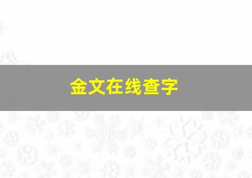 金文在线查字