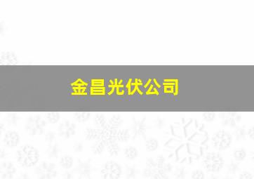 金昌光伏公司