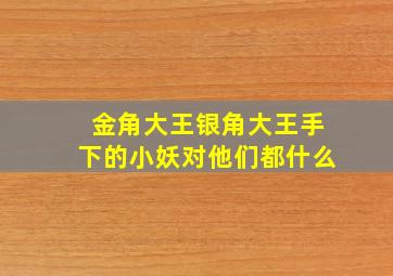 金角大王银角大王手下的小妖对他们都什么