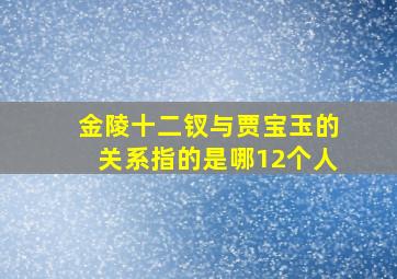 金陵十二钗与贾宝玉的关系指的是哪12个人