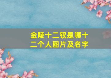 金陵十二钗是哪十二个人图片及名字