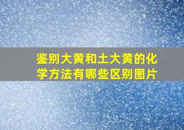 鉴别大黄和土大黄的化学方法有哪些区别图片