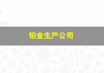 铂金生产公司