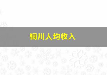 铜川人均收入