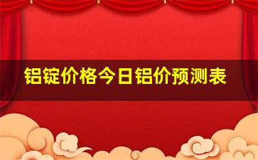 铝锭价格今日铝价预测表