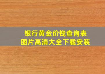 银行黄金价钱查询表图片高清大全下载安装