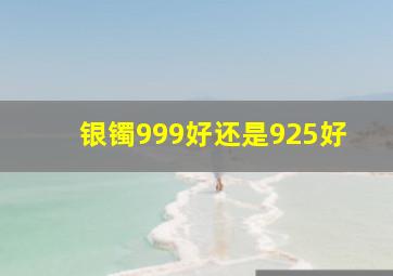 银镯999好还是925好