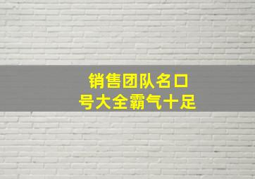 销售团队名口号大全霸气十足