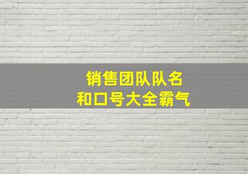 销售团队队名和口号大全霸气