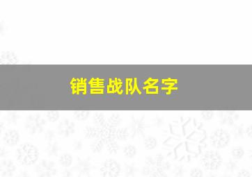 销售战队名字