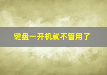 键盘一开机就不管用了