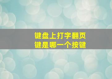 键盘上打字翻页键是哪一个按键