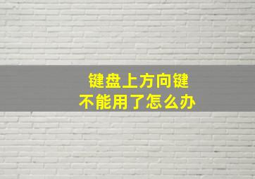 键盘上方向键不能用了怎么办