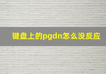 键盘上的pgdn怎么没反应