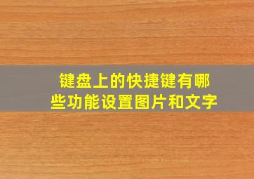 键盘上的快捷键有哪些功能设置图片和文字