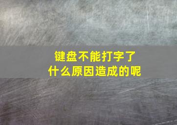 键盘不能打字了什么原因造成的呢