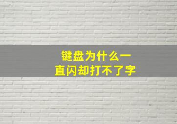 键盘为什么一直闪却打不了字