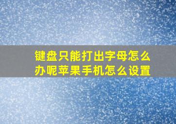 键盘只能打出字母怎么办呢苹果手机怎么设置