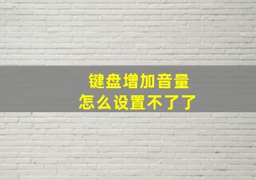 键盘增加音量怎么设置不了了