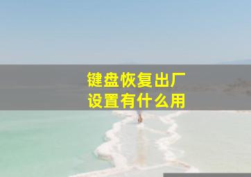 键盘恢复出厂设置有什么用