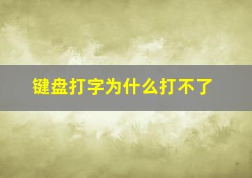 键盘打字为什么打不了