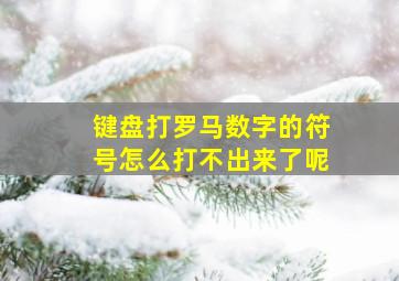 键盘打罗马数字的符号怎么打不出来了呢