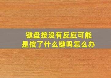 键盘按没有反应可能是按了什么键吗怎么办