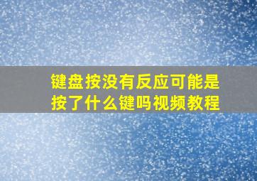 键盘按没有反应可能是按了什么键吗视频教程