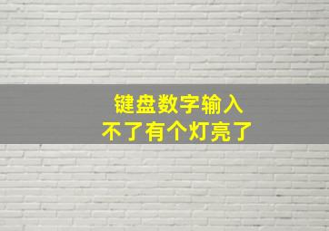 键盘数字输入不了有个灯亮了