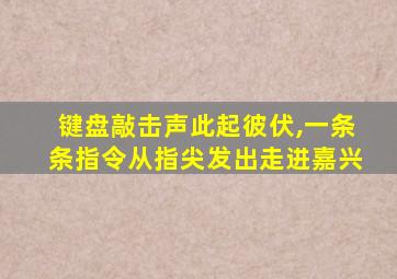 键盘敲击声此起彼伏,一条条指令从指尖发出走进嘉兴