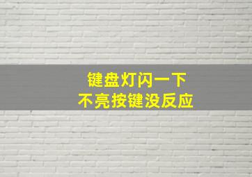 键盘灯闪一下不亮按键没反应