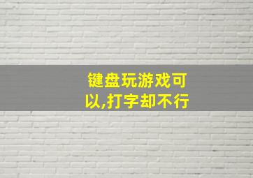 键盘玩游戏可以,打字却不行