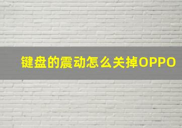 键盘的震动怎么关掉OPPO