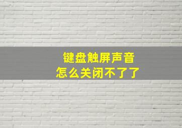 键盘触屏声音怎么关闭不了了