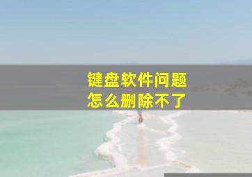 键盘软件问题怎么删除不了