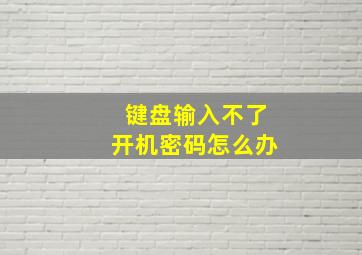 键盘输入不了开机密码怎么办