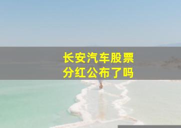 长安汽车股票分红公布了吗