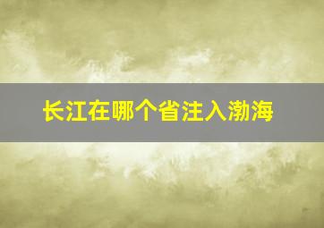 长江在哪个省注入渤海