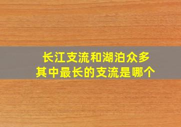 长江支流和湖泊众多其中最长的支流是哪个