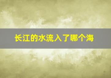 长江的水流入了哪个海