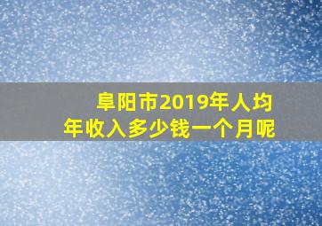 阜阳市2019年人均年收入多少钱一个月呢