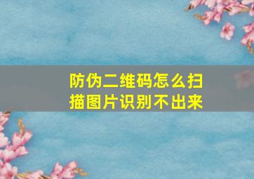 防伪二维码怎么扫描图片识别不出来