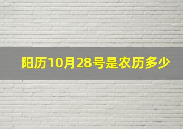 阳历10月28号是农历多少