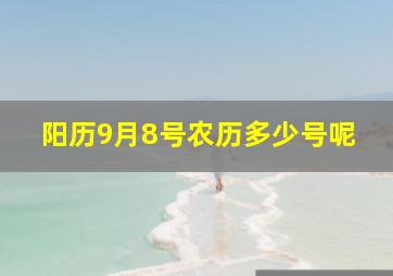 阳历9月8号农历多少号呢