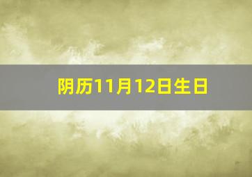 阴历11月12日生日