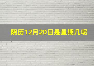 阴历12月20日是星期几呢