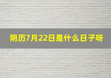 阴历7月22日是什么日子呀