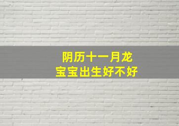 阴历十一月龙宝宝出生好不好