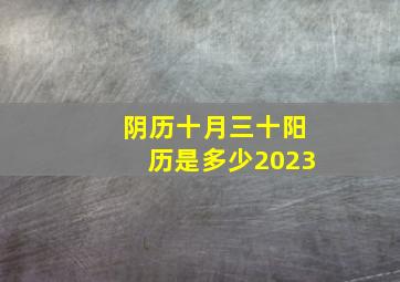 阴历十月三十阳历是多少2023